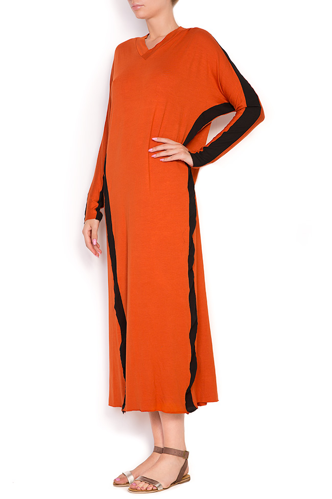 Stripe Orange jersey maxi dress Studio Cabal image 1