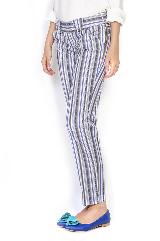 Striped cotton-poplin slim-leg pants Grigori Ciliani image 1