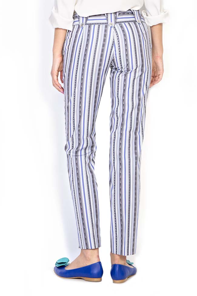 Striped cotton-poplin slim-leg pants Grigori Ciliani image 2