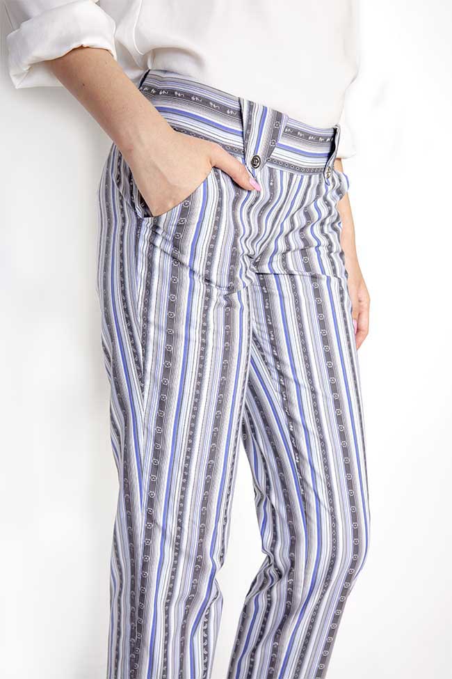 Striped cotton-poplin slim-leg pants Grigori Ciliani image 3