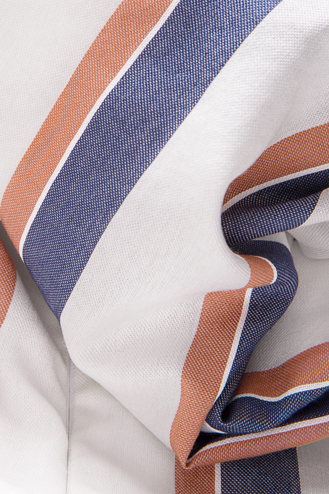 Wrap-effect striped cotton-blend midi dress AD The Brand image 4