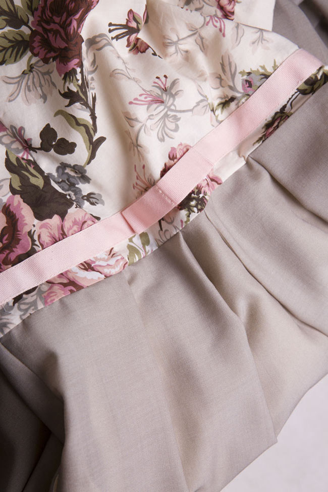 Floral print cashmere and cotton midi dress Oana Manolescu image 4