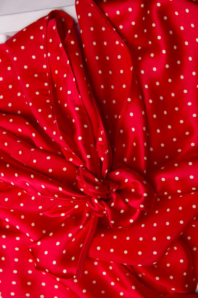 Polka-dot silk wrap blouse Oana Manolescu image 4