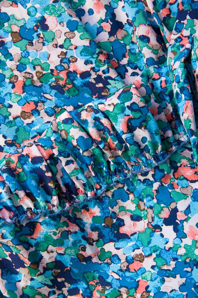 Rochie din jerseu de viscoza cu imprimeu floral  Bluzat imagine 4