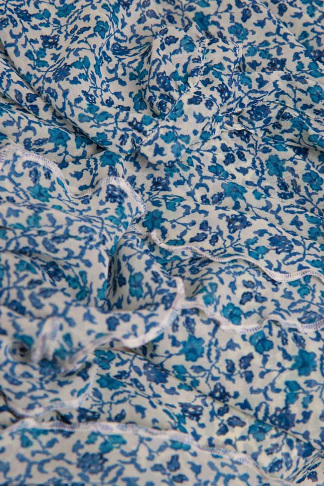 فستان طويل من كريب مزيج الحرير المطبع زينون image 4