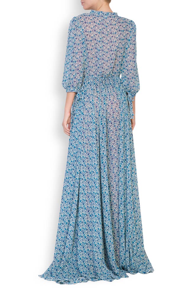 فستان طويل من كريب مزيج الحرير المطبع زينون image 2