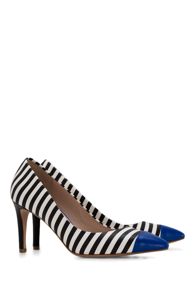 Alice75 striped leather pumps Ginissima image 1