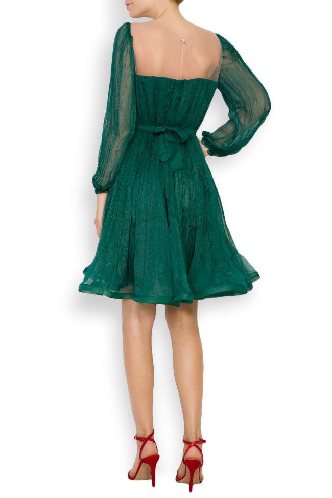 فستان سهرة قصير من موسلين الحرير مع اظافات من التول مايا راتسيو image 2