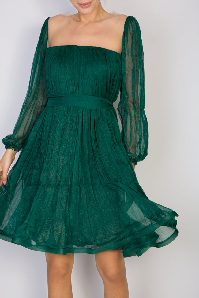 فستان سهرة قصير من موسلين الحرير مع اظافات من التول مايا راتسيو image 3