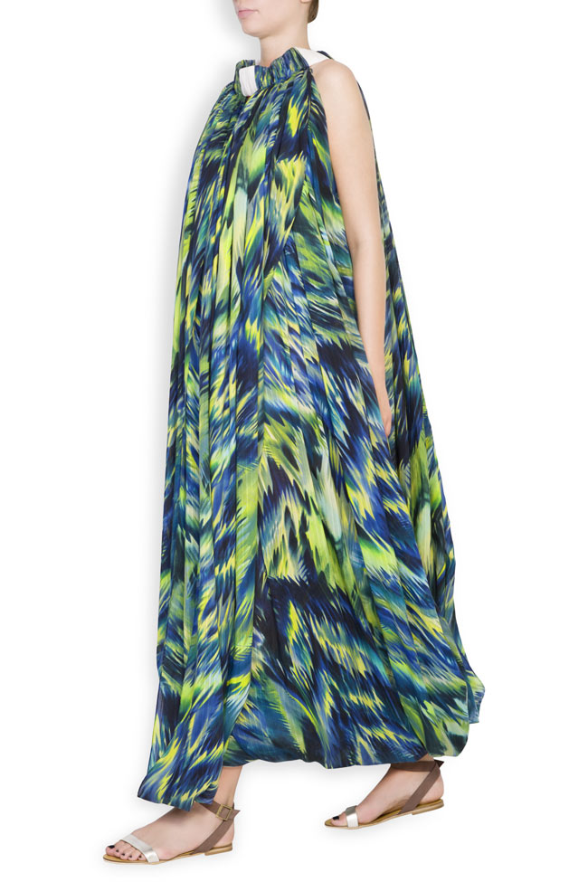 Hooded silk-blend printed maxi skirt Daniela Barb image 1