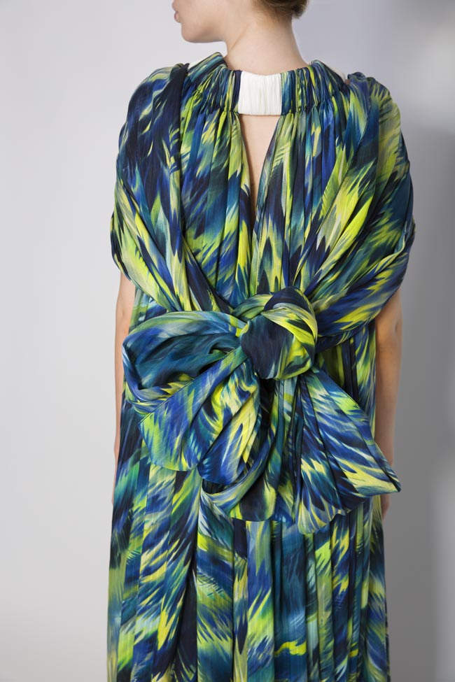 Hooded silk-blend printed maxi skirt Daniela Barb image 4