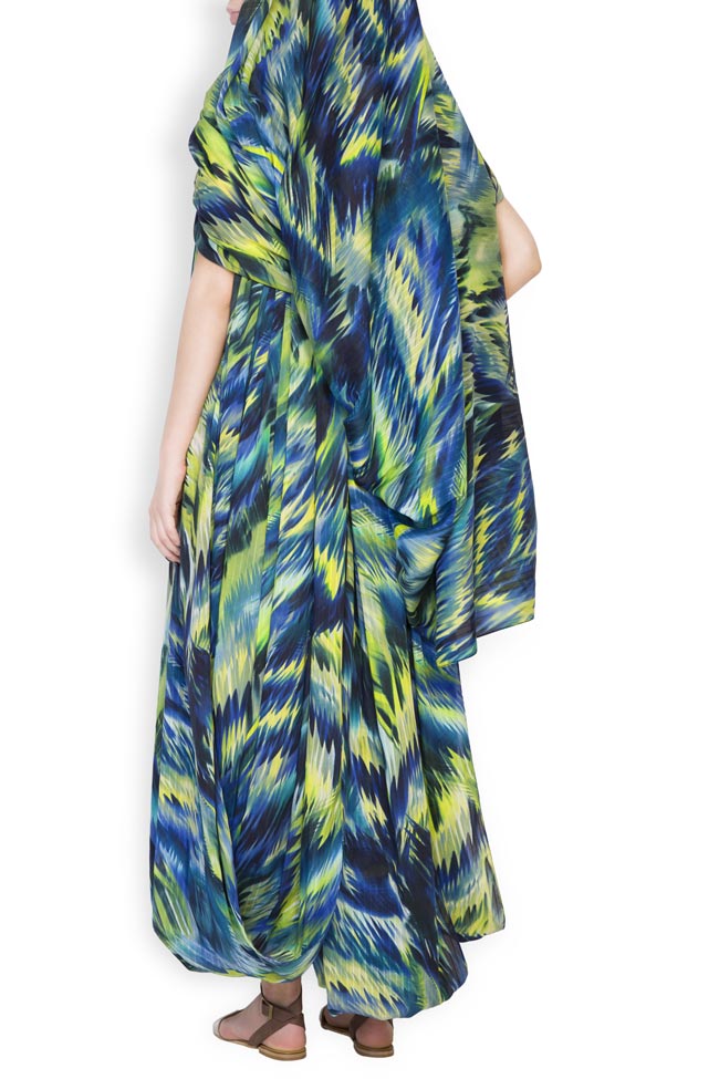 Hooded silk-blend printed maxi skirt Daniela Barb image 2
