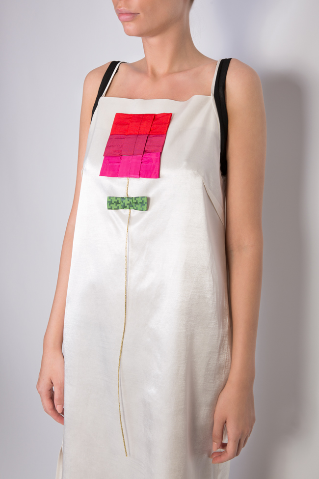 Asymmetric satin cotton mini dress Marius Musat image 3