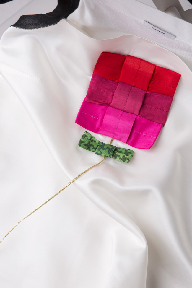 Asymmetric satin cotton mini dress Marius Musat image 4