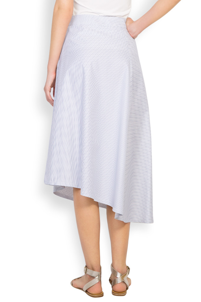 Striped asymmetric cotton-blend skirt Undress image 2