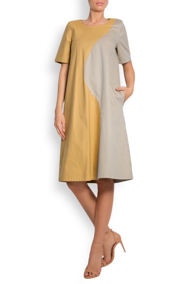 Color-block cotton midi dress Undress image 0