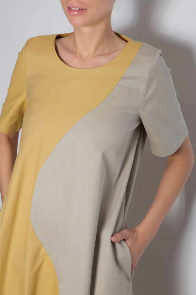 Color-block cotton midi dress Undress image 3