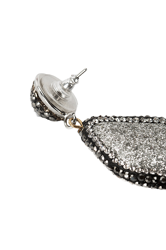 Semiprecious stone grosgrain band earrings Bon Bijou image 2