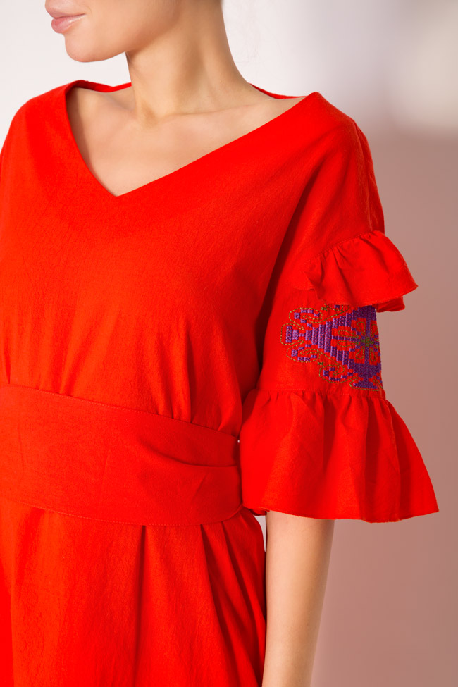Silk embroidered cotton mini dress Maressia image 3