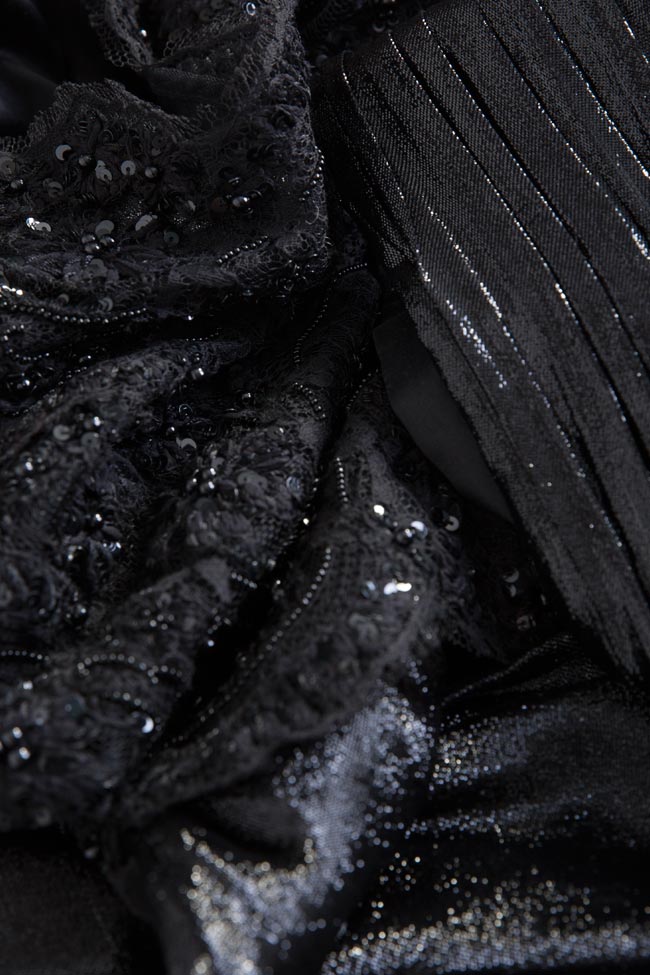 Isis one-shoulder embellished silk lame gown   Cosmina Englizian image 4
