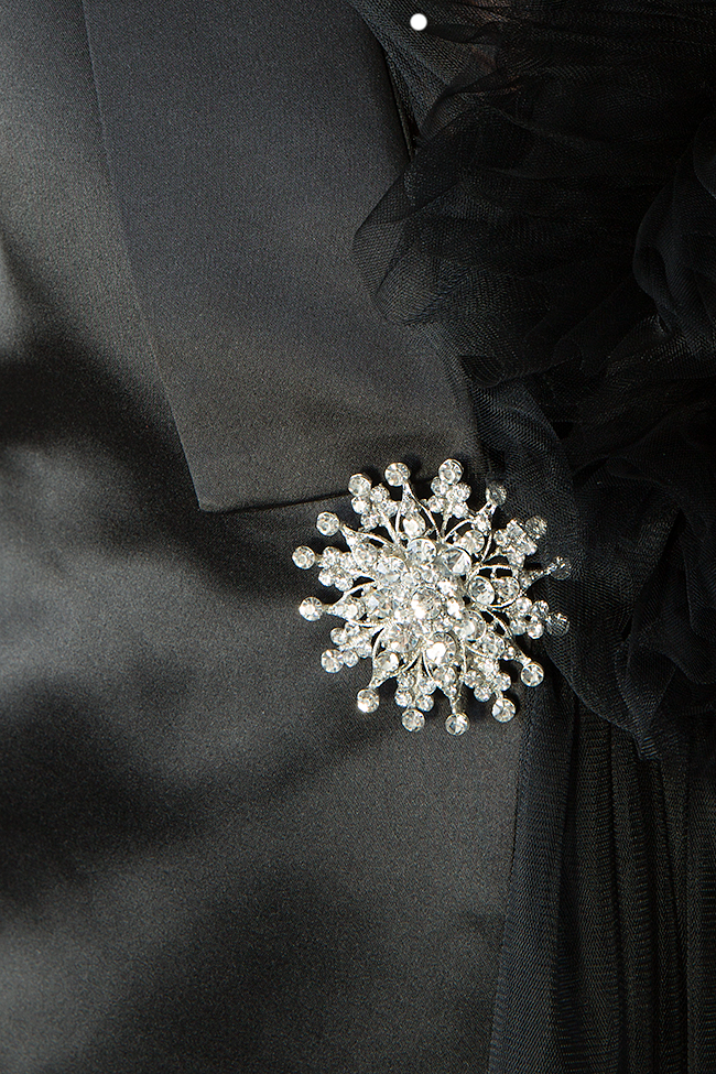 The Night Of The Ball asymmetric embellished ruffled tulle blazer mini dress Atelier Jaisse image 4