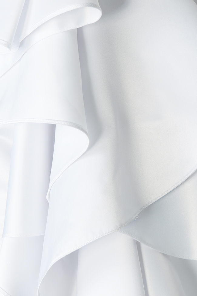White Swan asymmetric embellished ruffled blazer mini dress Atelier Jaisse image 4