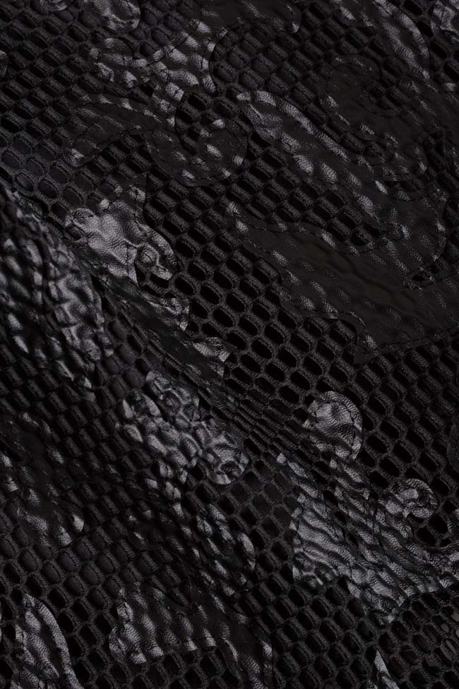 Jupe en tissu filet avec broderie en cuir écologique DALB by Mihaela Dulgheru image 4