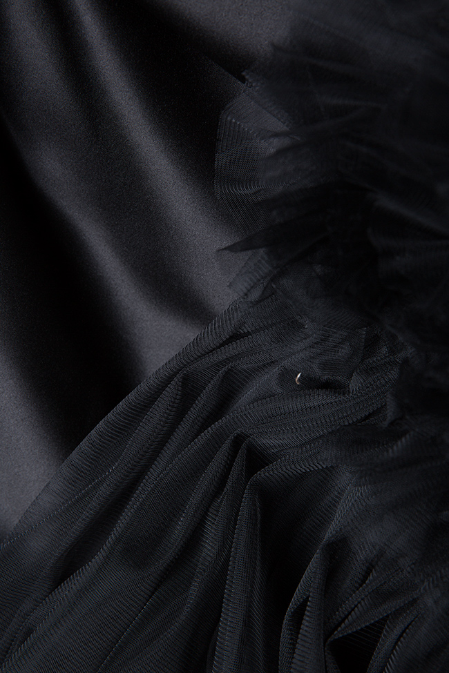 Black Ballerina embellished asymmetric ruffled tulle blazer mini dress Atelier Jaisse image 4