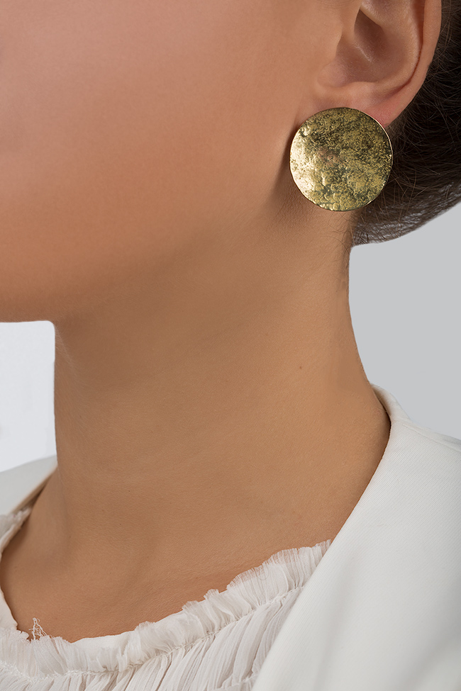 Oversized brass earrings Eneada image 2