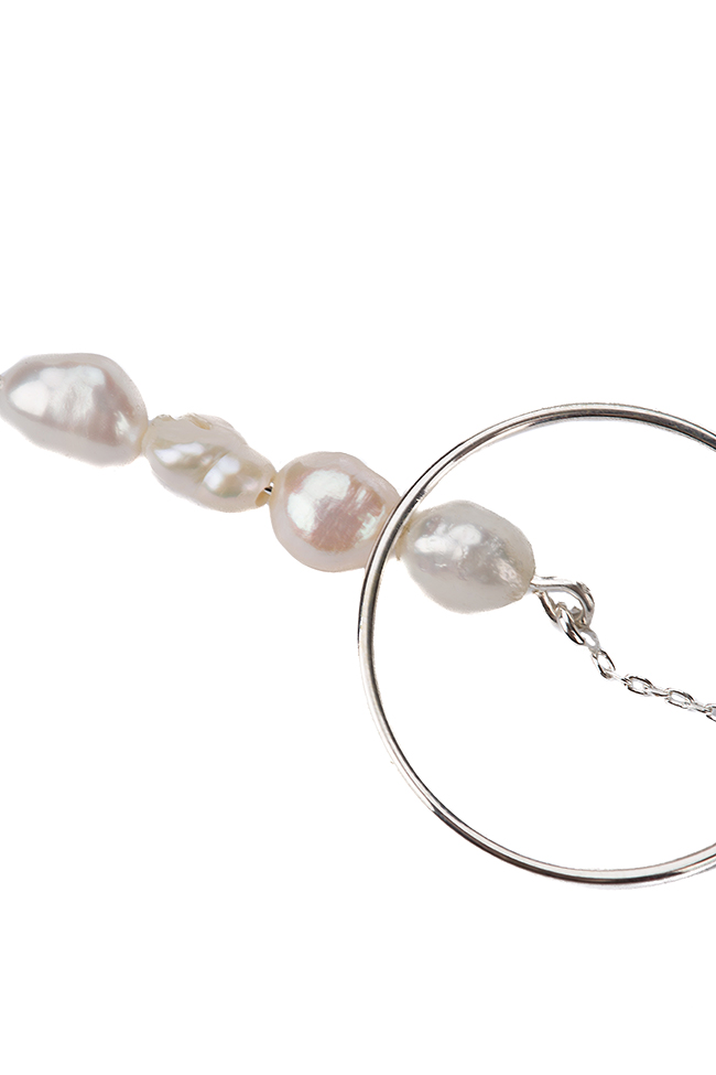 Silver pearl earrings  Eneada image 1