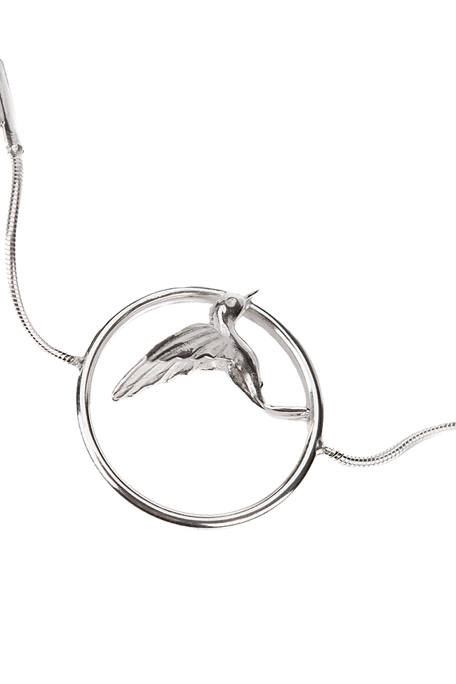 Cercei din argint cu pasare colibri Snob. imagine 1