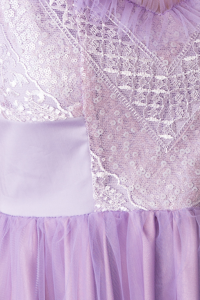Lilian asymmetric embroidered silk cotton tulle midi dress Pulse  image 4