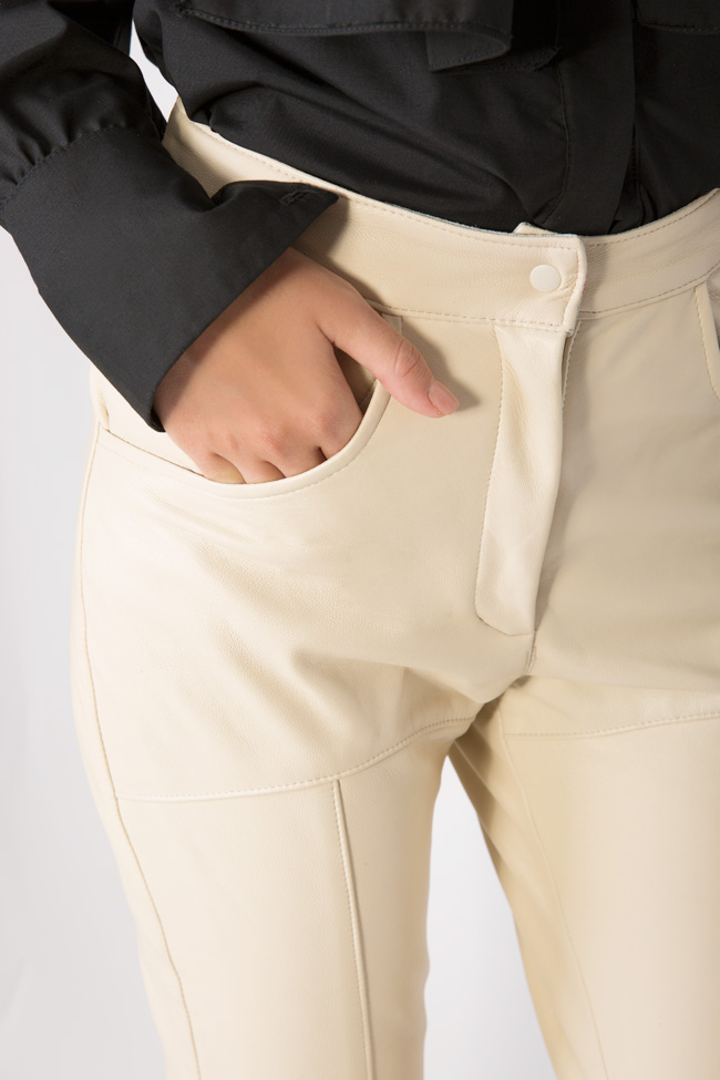 Pantaloni din piele cu fermoare LUWA imagine 3