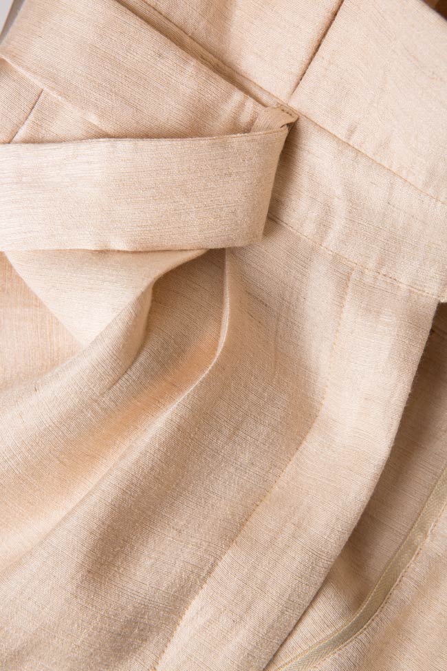 Belted wrap-effect linen jumpsuit LUWA image 4