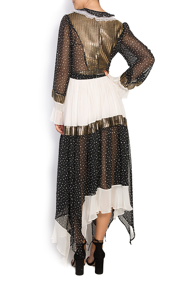 Asymmetric draped silk midi dress Elena Perseil image 2