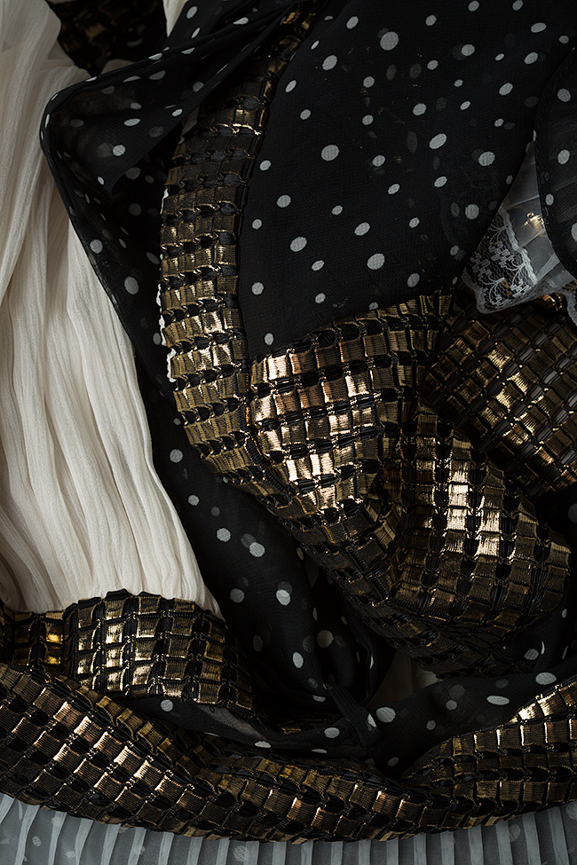 Asymmetric draped silk midi dress Elena Perseil image 4