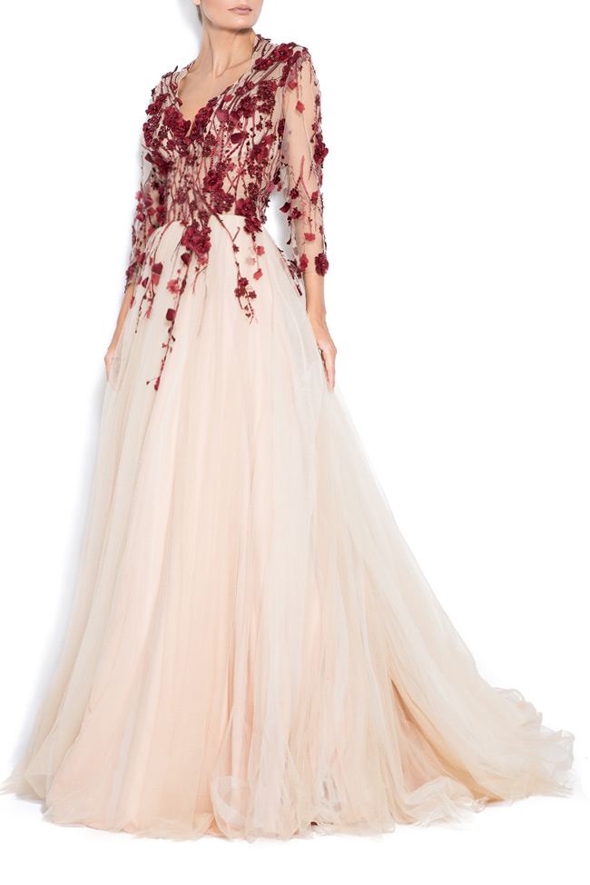 Alexia embroidered silk tulle gown Bien Savvy image 1