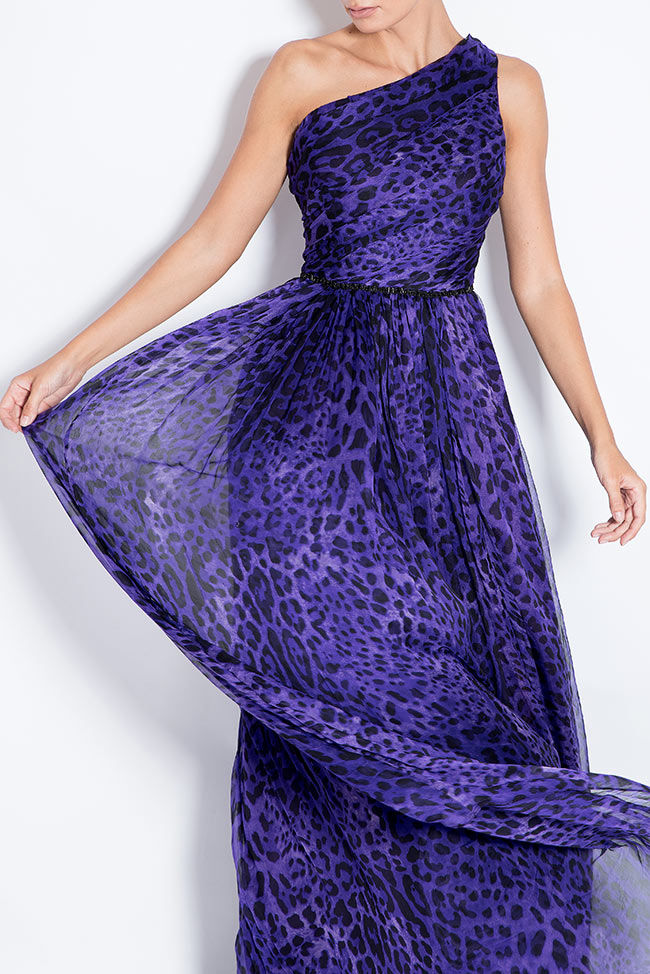 فستان سهرة من فوال الحرير المطبع بيين سافي image 3