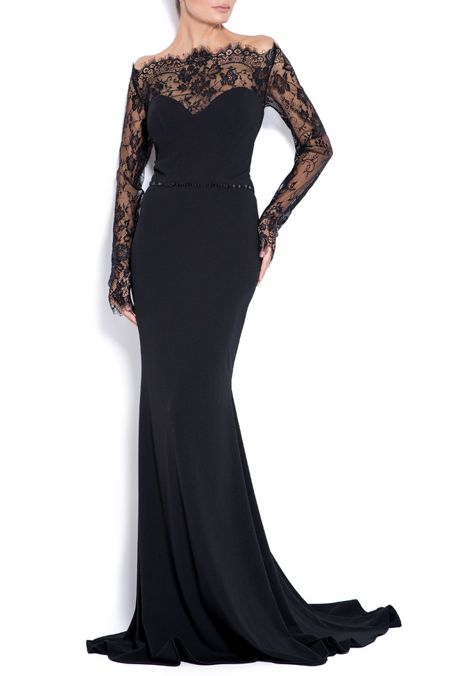 Lucky Love lace-paneled crepe gown Bien Savvy image 0