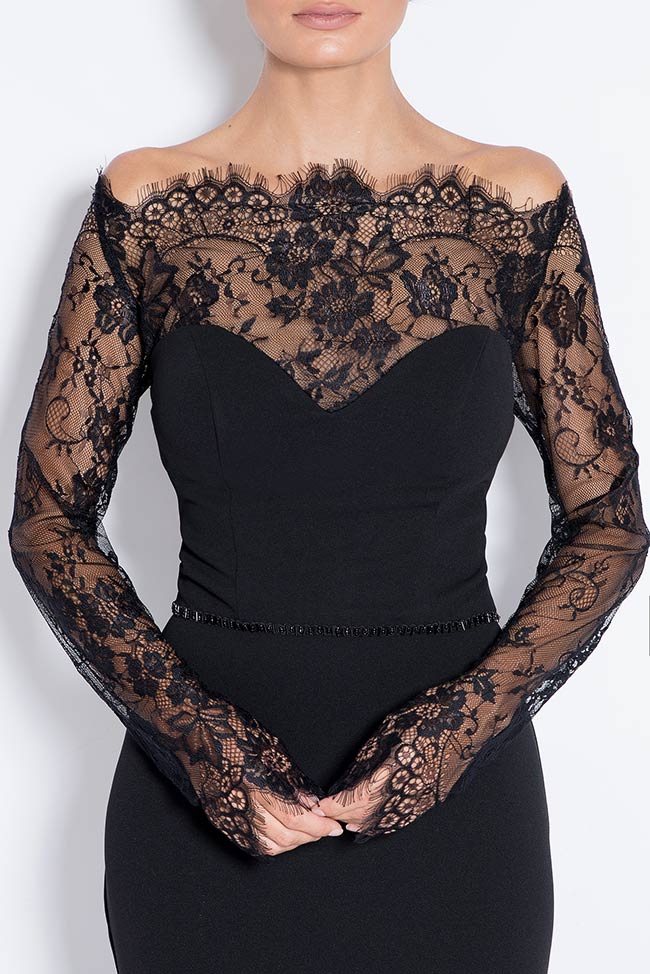 Lucky Love lace-paneled crepe gown Bien Savvy image 3