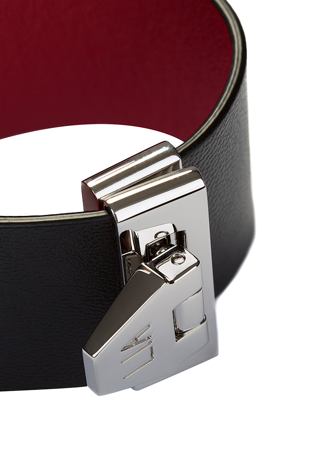 Bracelet en cuir avec accessoire en laiton Carpe Noctem LIA image 2