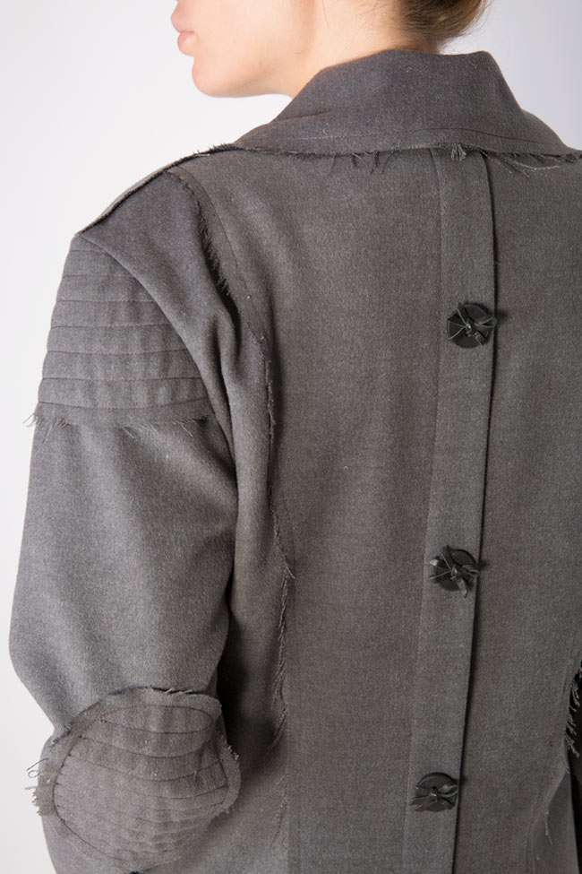 Palton din lana cu pliseuri  Elena Perseil imagine 3