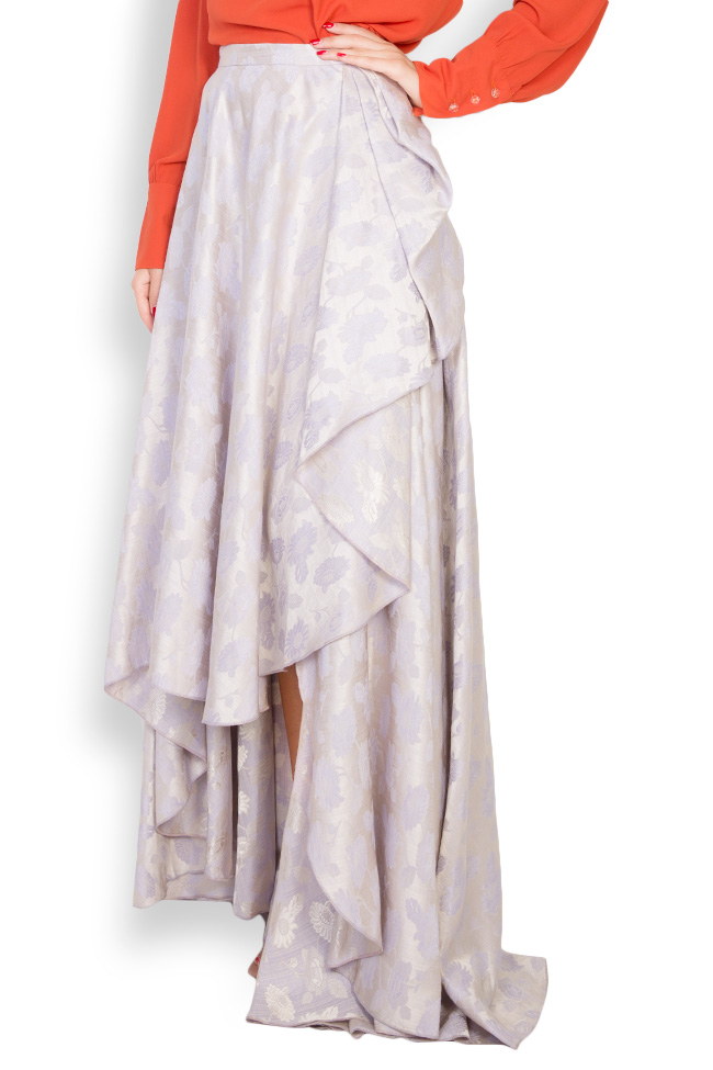 Asymmetric ruffled brocade skirt DALB by Mihaela Dulgheru image 1