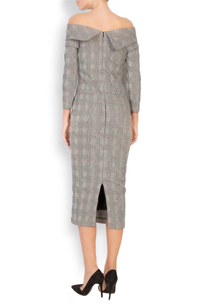 Checked wool-blend midi dress Ava Frid image 2