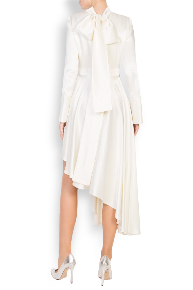 Asymmetric silk-blend dress Cloche image 2