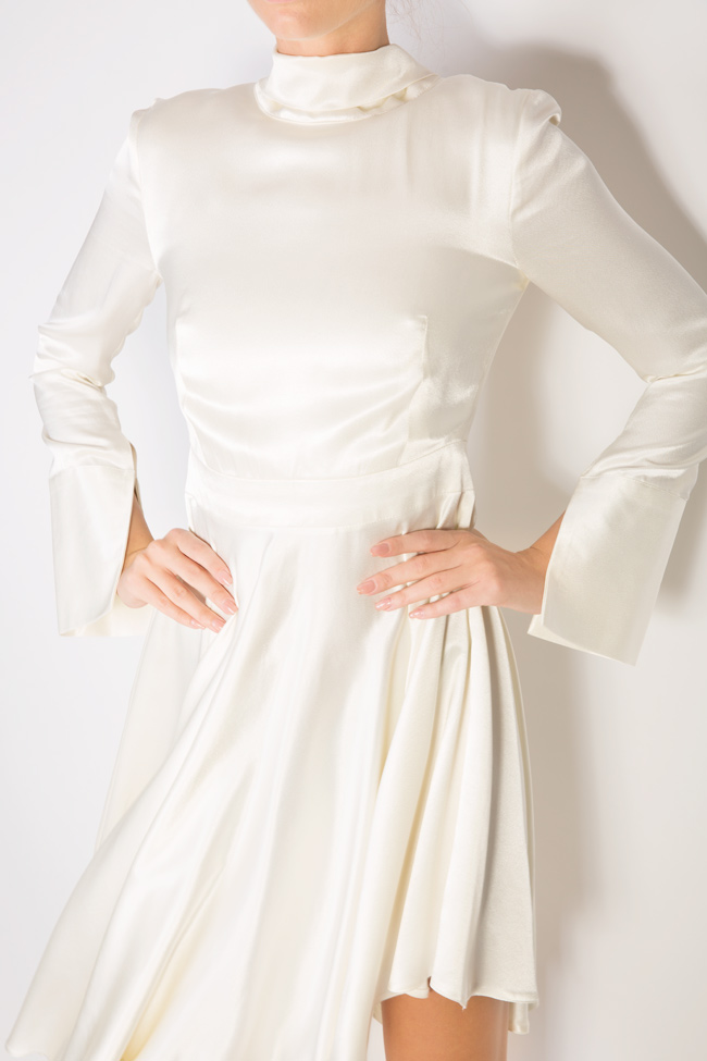 Asymmetric silk-blend dress Cloche image 3