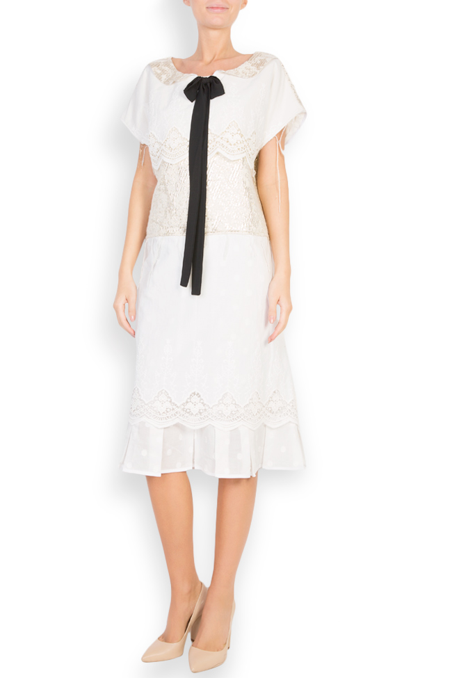 Embroidered wool and cotton midi dress Anamaria Pop image 0