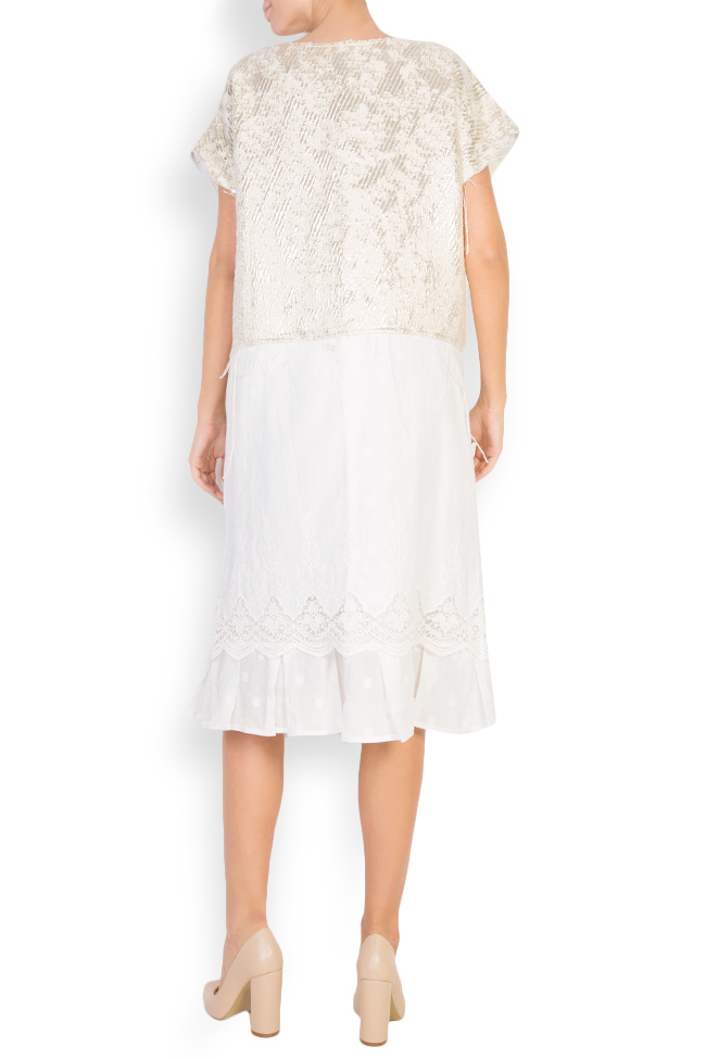 Embroidered wool and cotton midi dress Anamaria Pop image 2