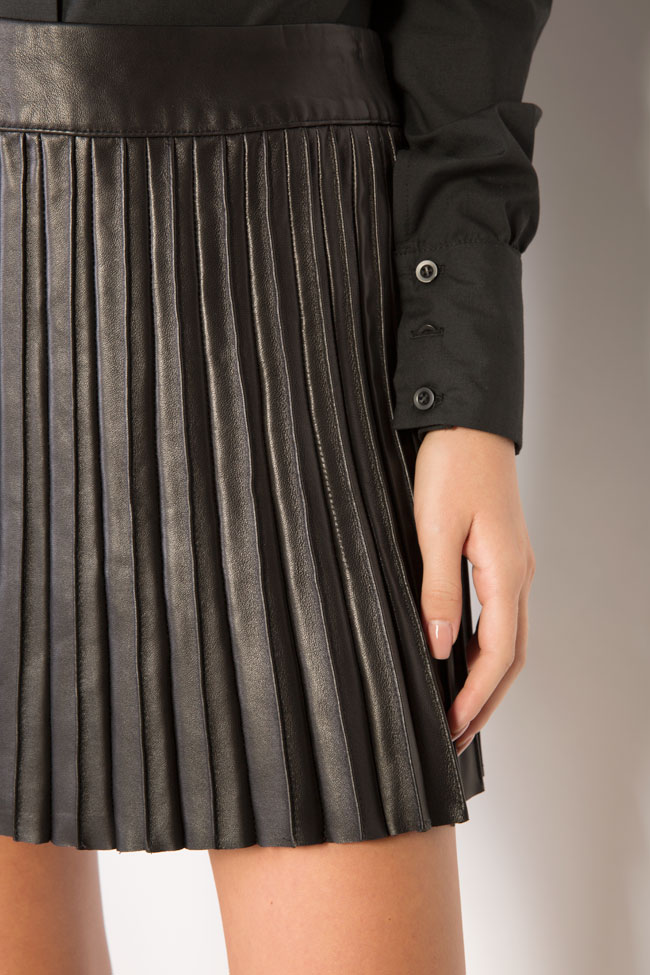 Pleated leather skirt LUWA image 3