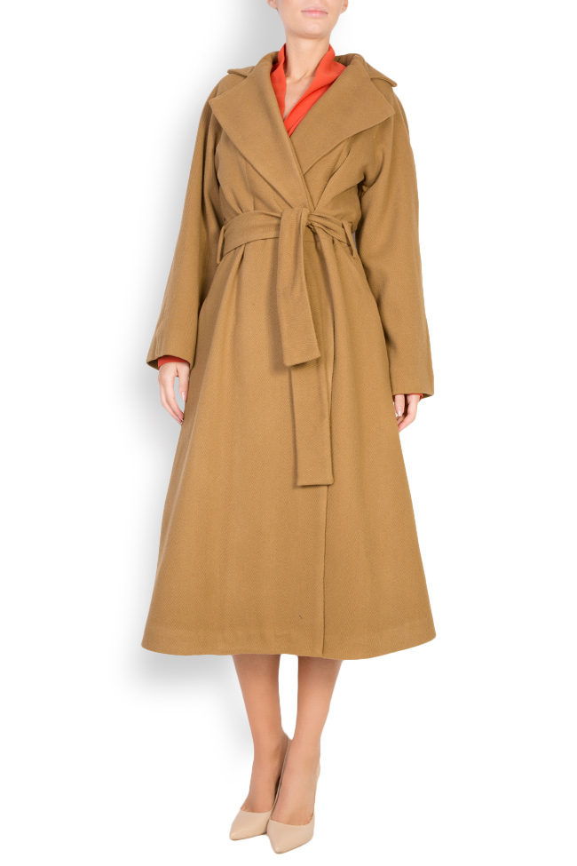 Belted wool-blend coat Cloche image 0